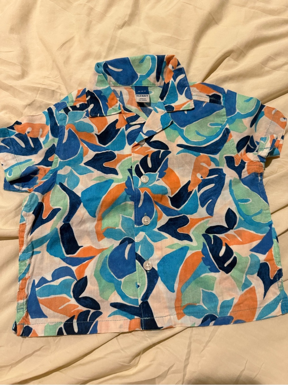 Old Navy Tropical Hawaiian Button-Up Shirt 12-18M | Beach Vacation Summer